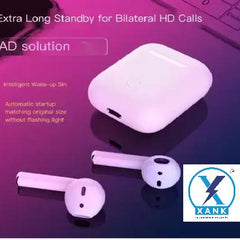 Premium i12 Bluetooth Earphones - True Wireless Earbuds with Portable Charging Case, White, Hi-Fi Sound I Orthoworld