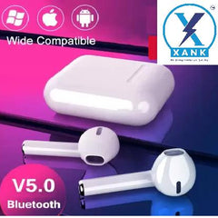 Premium i12 Bluetooth Earphones - True Wireless Earbuds with Portable Charging Case, White, Hi-Fi Sound I Orthoworld