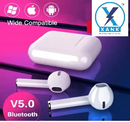 Premium i12 Bluetooth Earphones - True Wireless Earbuds with Portable Charging Case, White, Hi-Fi Sound I Orthoworld
