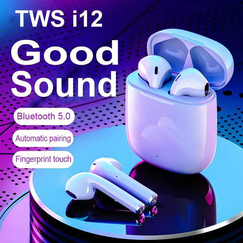 Premium i12 TWS Wireless Bluetooth Earphones – True Wireless 5.0 Stereo Headset, Compatible with All Smartphones I Orthoworld