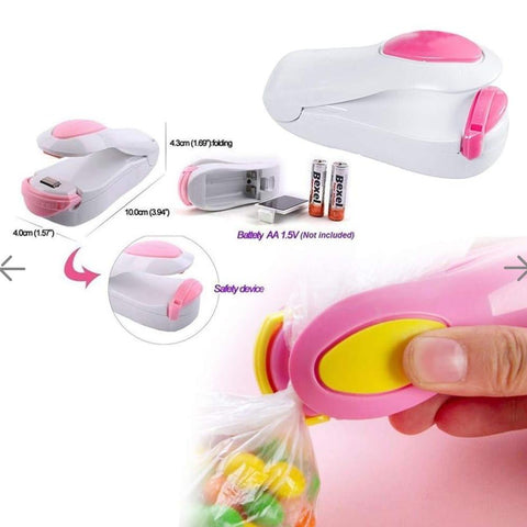 Hand Held Mini Heat Sealing Machine – Portable Food Sealer, Airtight Seal, Heat Resistant, Pack of 2