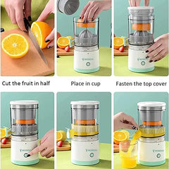 Portable Juicer for Oranges Lemons & Other Citrus Fruits I Electric Citrus Juicer – USB Rechargeable, High Efficiency 360° Juicing I Orthoworld