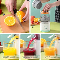 Portable Juicer for Oranges Lemons & Other Citrus Fruits I Electric Citrus Juicer – USB Rechargeable, High Efficiency 360° Juicing I Orthoworld