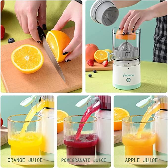 Portable Juicer for Oranges Lemons & Other Citrus Fruits I Electric Citrus Juicer – USB Rechargeable, High Efficiency 360° Juicing I Orthoworld