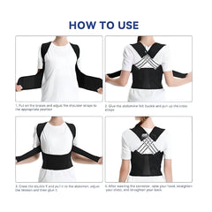 Premium Posture Corrector Shoulder Belt – Adjustable Back Support Brace for Men & Women, Spine Alignment & Pain Relief I Orthoworld