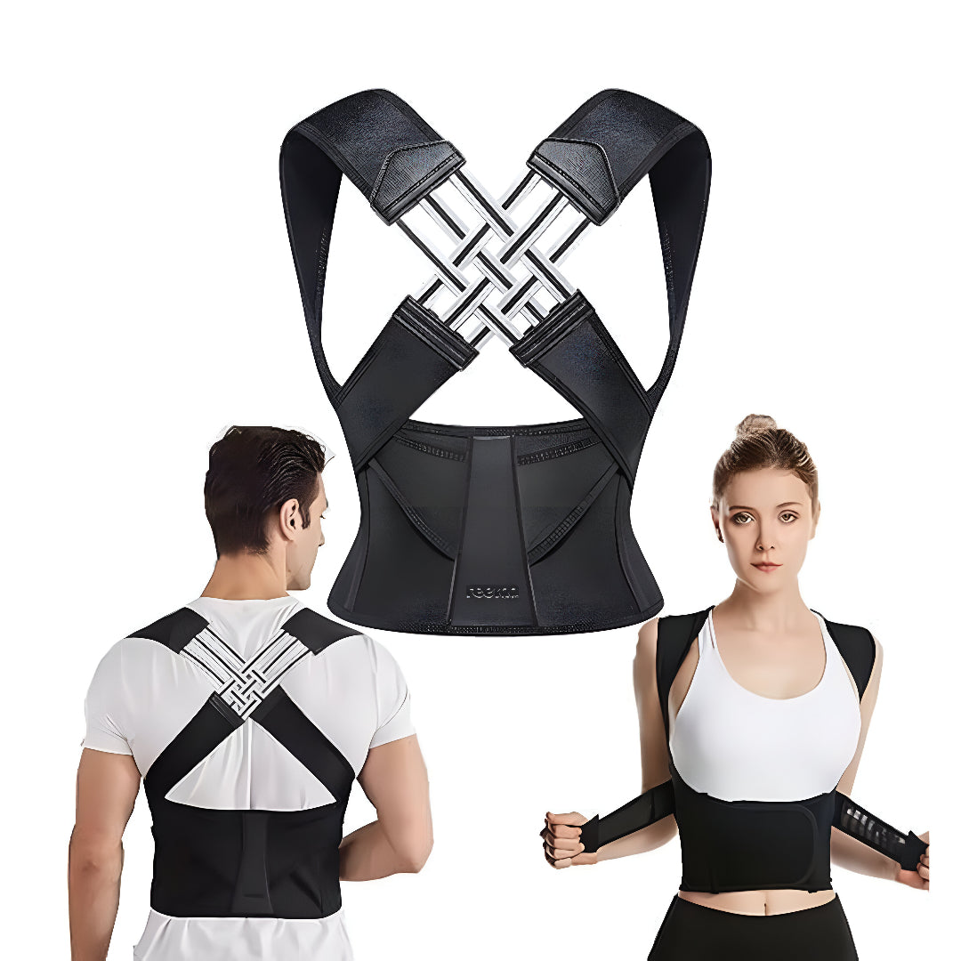 Premium Posture Corrector Shoulder Belt – Adjustable Back Support Brace for Men & Women, Spine Alignment & Pain Relief I Orthoworld
