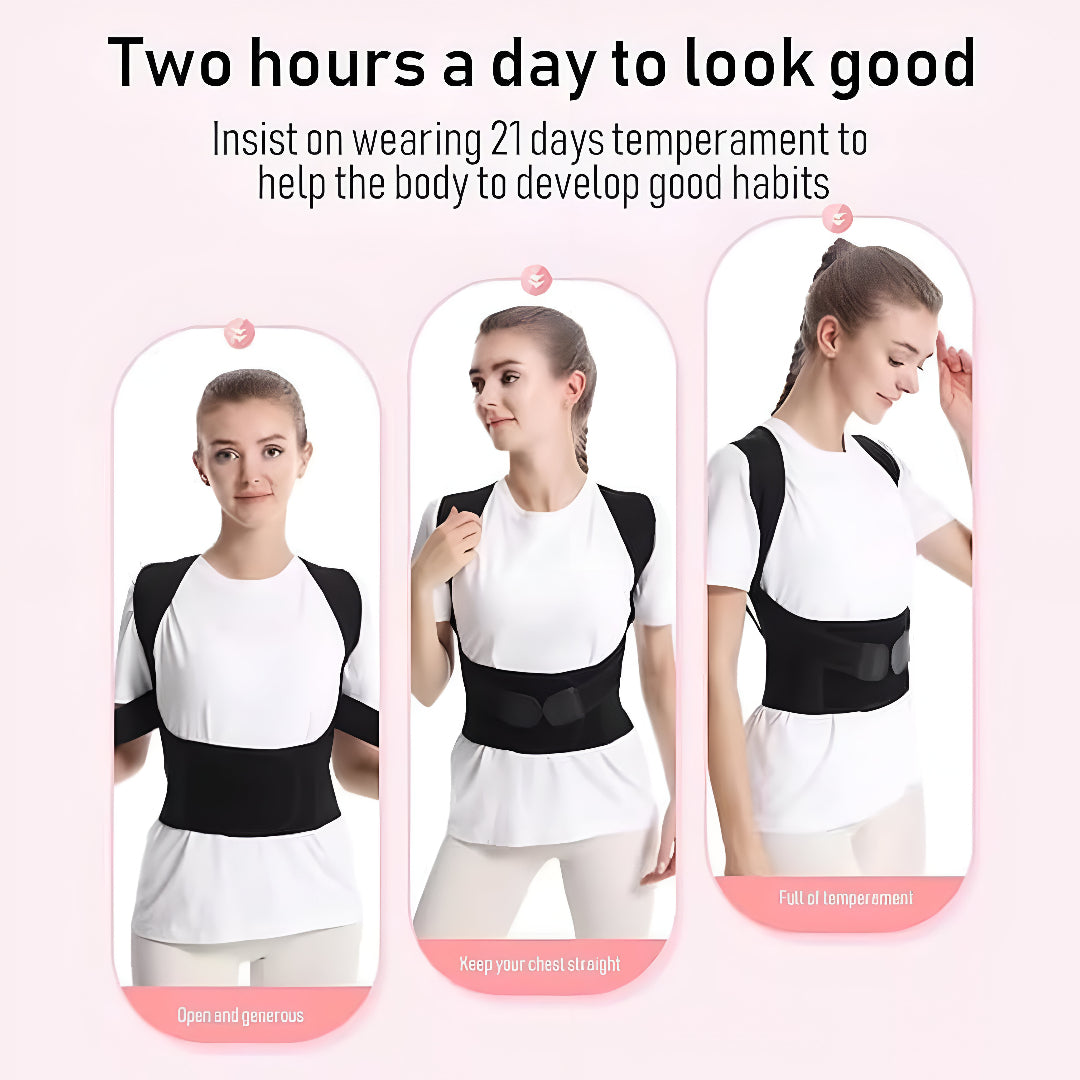 Premium Posture Corrector Shoulder Belt – Adjustable Back Support Brace for Men & Women, Spine Alignment & Pain Relief I Orthoworld