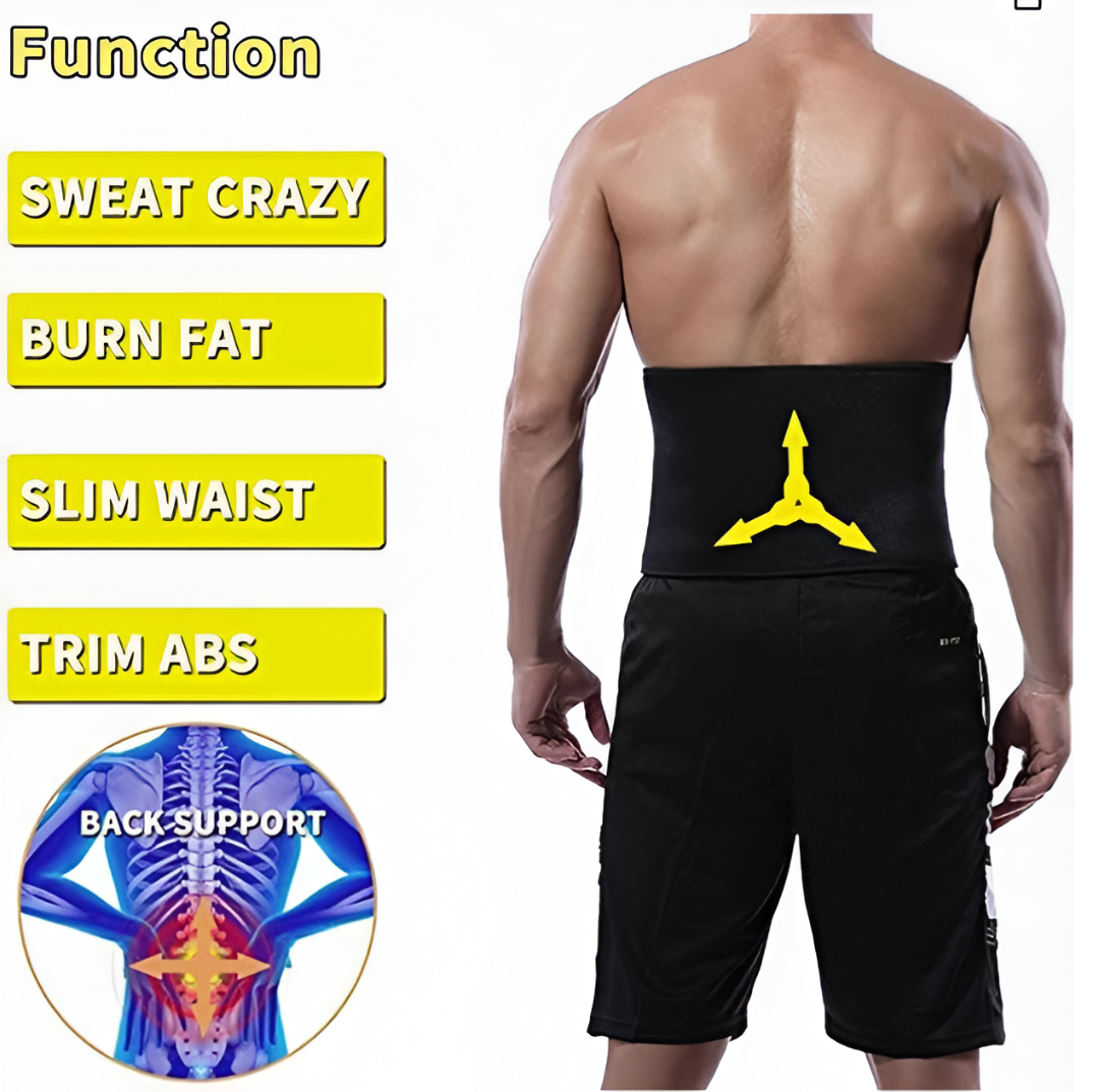 Orthoworld Premium Non-Tearable Sweat & Sauna Waist Trainer – Lumbar Support Abdominal Belt for Men & Women |