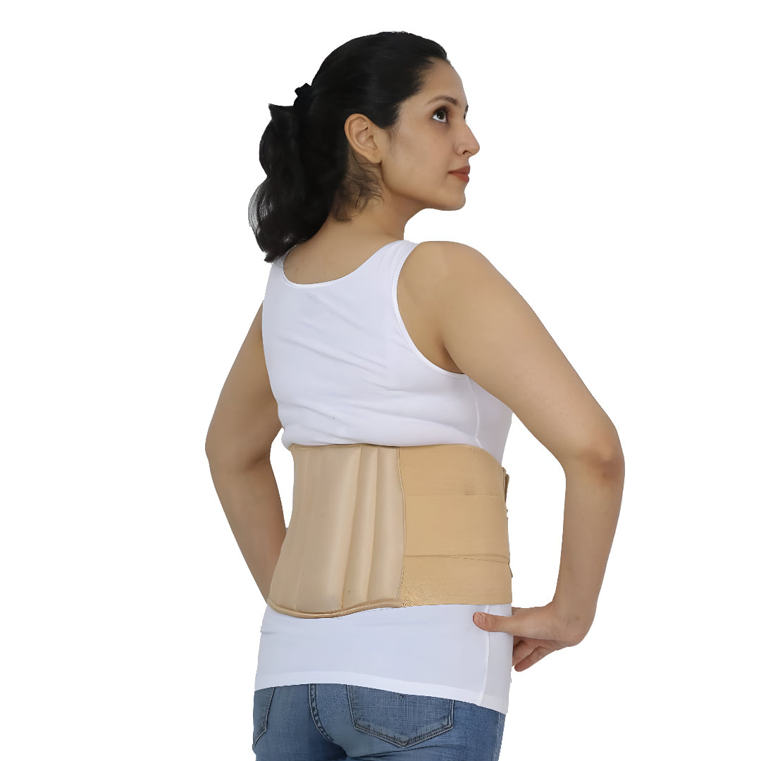 Lumbo Sacral Support Belt (Beige) – Waist & Back Support Brace for Lower Back Pain Relief, Lumbar Support, Posture Correction & Daily Protection (X-Large) - Orthoworld