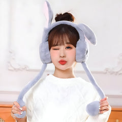 Premium Cute Rabbit Jumping Ear Muffs for Women – Soft Plush Bunny Winter Earmuffs I Gift for Girls & Ladies I Orthoworld