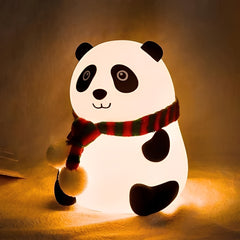 Cute Panda baby bedroom Night Light lamp for Kids – Premium Soft Silicone LED, USB rechargeable, Nursery Decor I Orthoworld